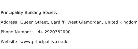 Principality Building Society Address Contact Number