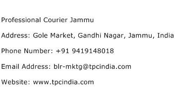 Professional Courier Jammu Address Contact Number