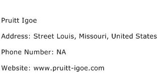 Pruitt Igoe Address Contact Number
