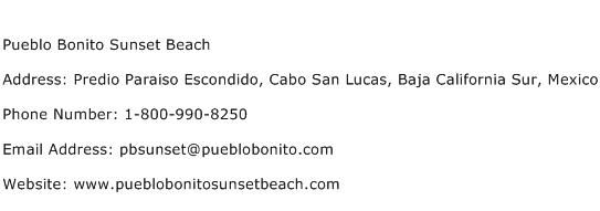 Pueblo Bonito Sunset Beach Address Contact Number