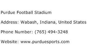 Purdue Football Stadium Address Contact Number