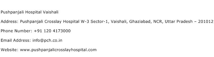 Pushpanjali Hospital Vaishali Address Contact Number