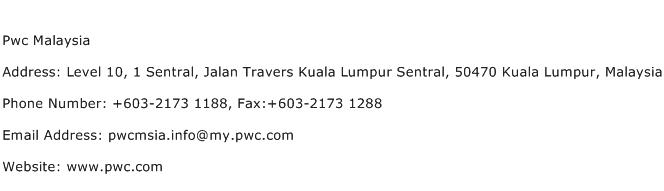 Pwc Malaysia Address Contact Number