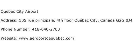 Quebec City Airport Address Contact Number