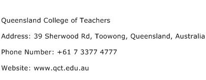 Queensland College of Teachers Address Contact Number