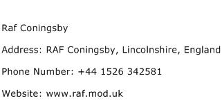 Raf Coningsby Address Contact Number