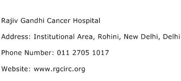 Rajiv Gandhi Cancer Hospital Address Contact Number