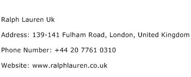Ralph Lauren Uk Address Contact Number