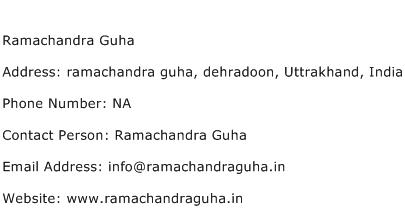 Ramachandra Guha Address Contact Number