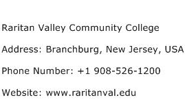 Raritan Valley Community College Address Contact Number