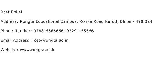 Rcet Bhilai Address Contact Number
