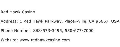 Red Hawk Casino Address Contact Number