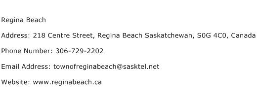 Regina Beach Address Contact Number