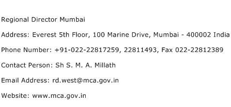 Regional Director Mumbai Address Contact Number