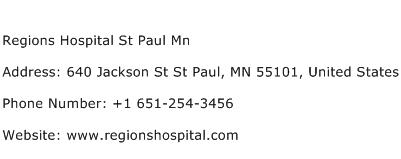 Regions Hospital St Paul Mn Address Contact Number