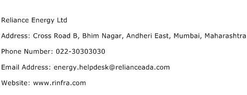 Reliance Energy Ltd Address Contact Number