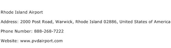 Rhode Island Airport Address Contact Number