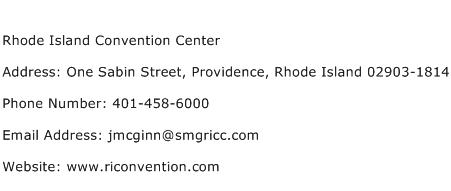 Rhode Island Convention Center Address Contact Number