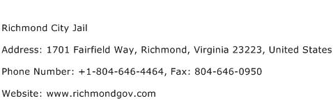 Richmond City Jail Address Contact Number