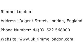 Rimmel London Address Contact Number