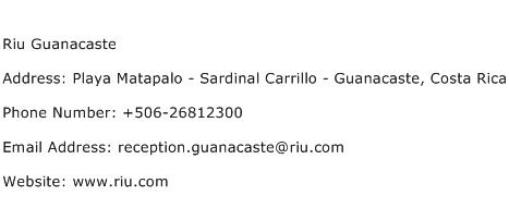 Riu Guanacaste Address Contact Number