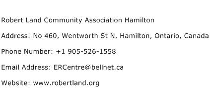 Robert Land Community Association Hamilton Address Contact Number