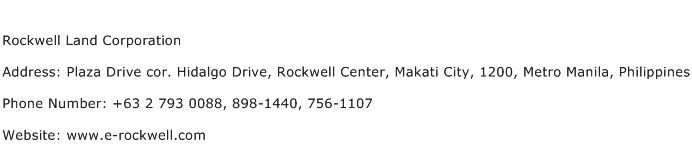 Rockwell Land Corporation Address Contact Number