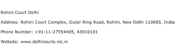 Rohini Court Delhi Address Contact Number