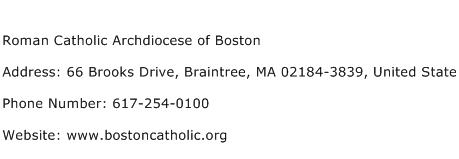Roman Catholic Archdiocese of Boston Address Contact Number