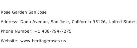 Rose Garden San Jose Address Contact Number