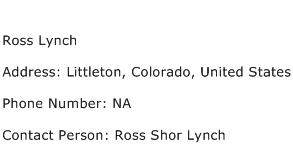 Ross Lynch Address Contact Number