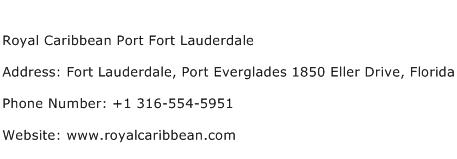 Royal Caribbean Port Fort Lauderdale Address Contact Number