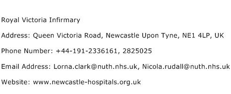 Royal Victoria Infirmary Address Contact Number