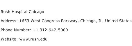 Rush Hospital Chicago Address Contact Number