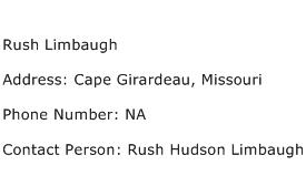 Rush Limbaugh Address Contact Number