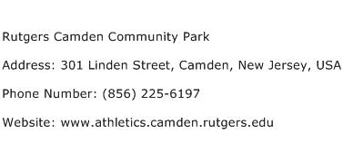 Rutgers Camden Community Park Address Contact Number