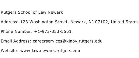 Rutgers School of Law Newark Address Contact Number
