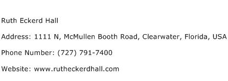 Ruth Eckerd Hall Address Contact Number