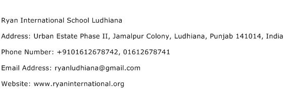 Ryan International School Ludhiana Address Contact Number
