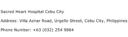 Sacred Heart Hospital Cebu City Address Contact Number