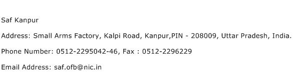 Saf Kanpur Address Contact Number