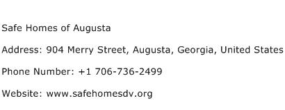 Safe Homes of Augusta Address Contact Number