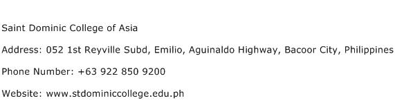 Saint Dominic College of Asia Address Contact Number