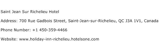 Saint Jean Sur Richelieu Hotel Address Contact Number