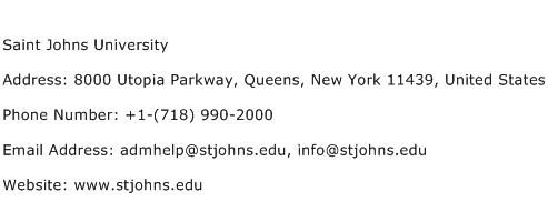 Saint Johns University Address Contact Number