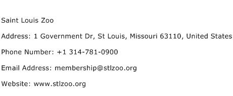 Saint Louis Zoo Address Contact Number