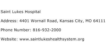 Saint Lukes Hospital Address Contact Number