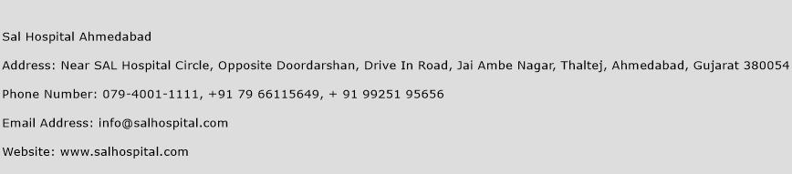 Sal Hospital Ahmedabad Address Contact Number