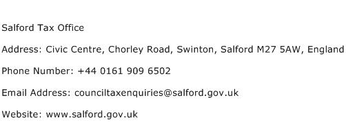 Salford Tax Office Address Contact Number