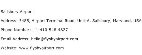 Salisbury Airport Address Contact Number